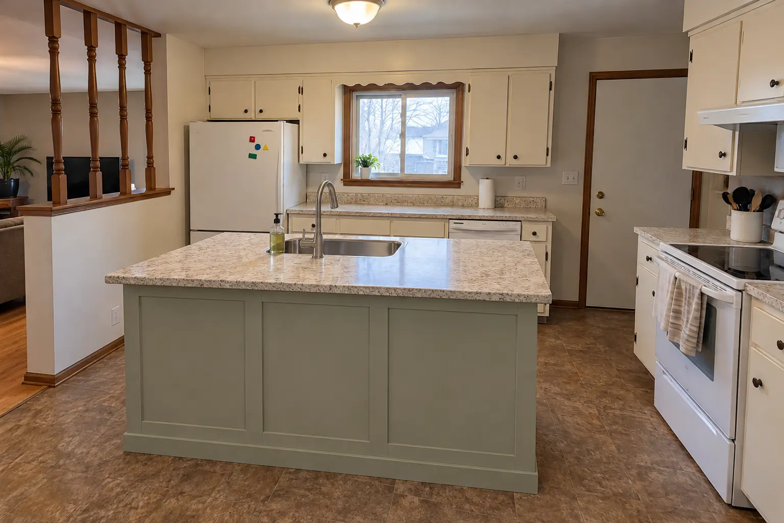 Kitchen Plumbing Relocation project in Hanover Park, after