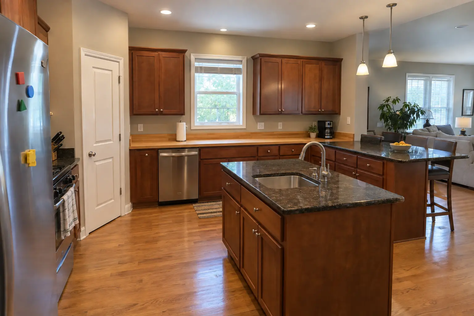 Kitchen Plumbing Relocation in a 2000s new construction — after