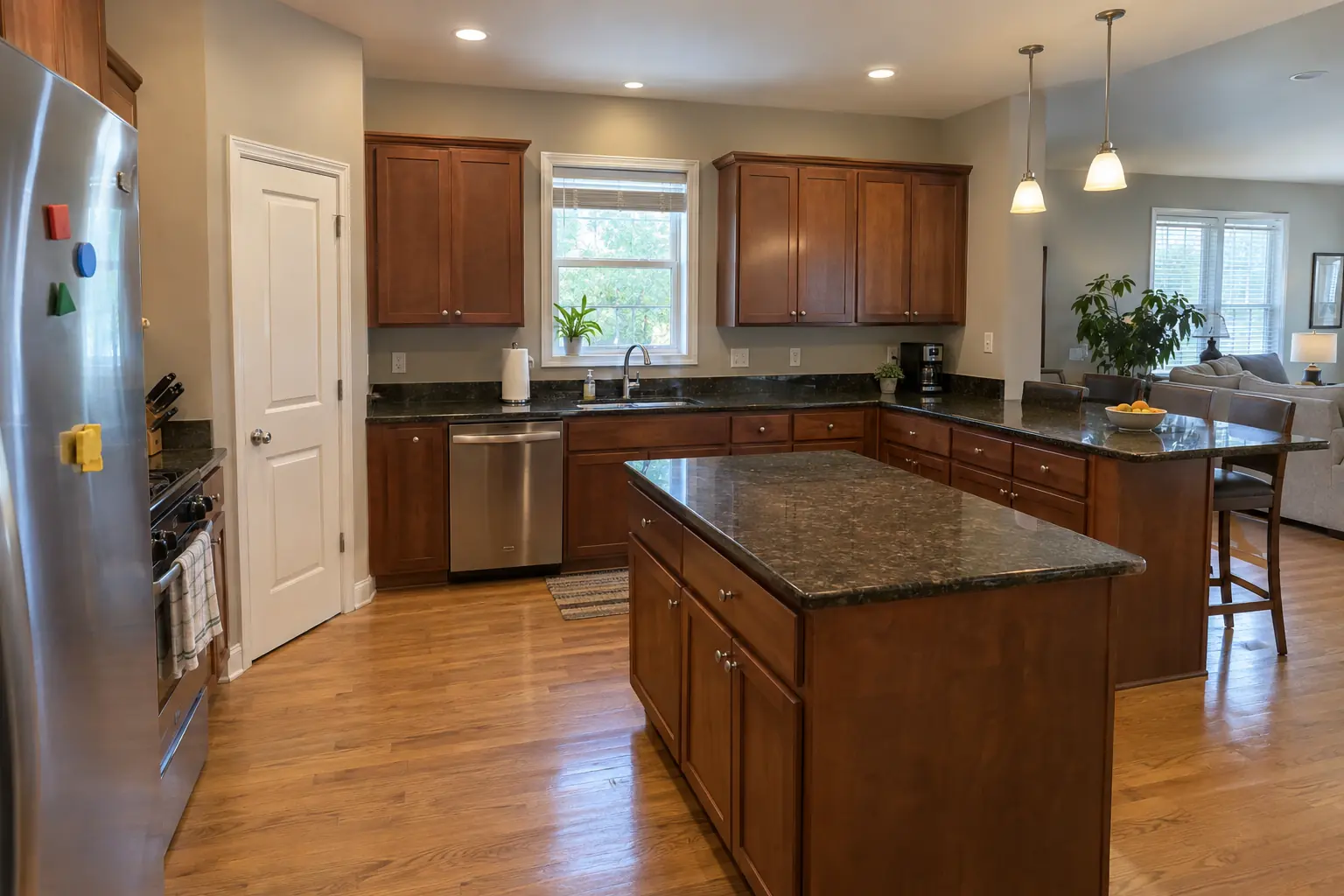 Kitchen Plumbing Relocation in a 2000s new construction — before