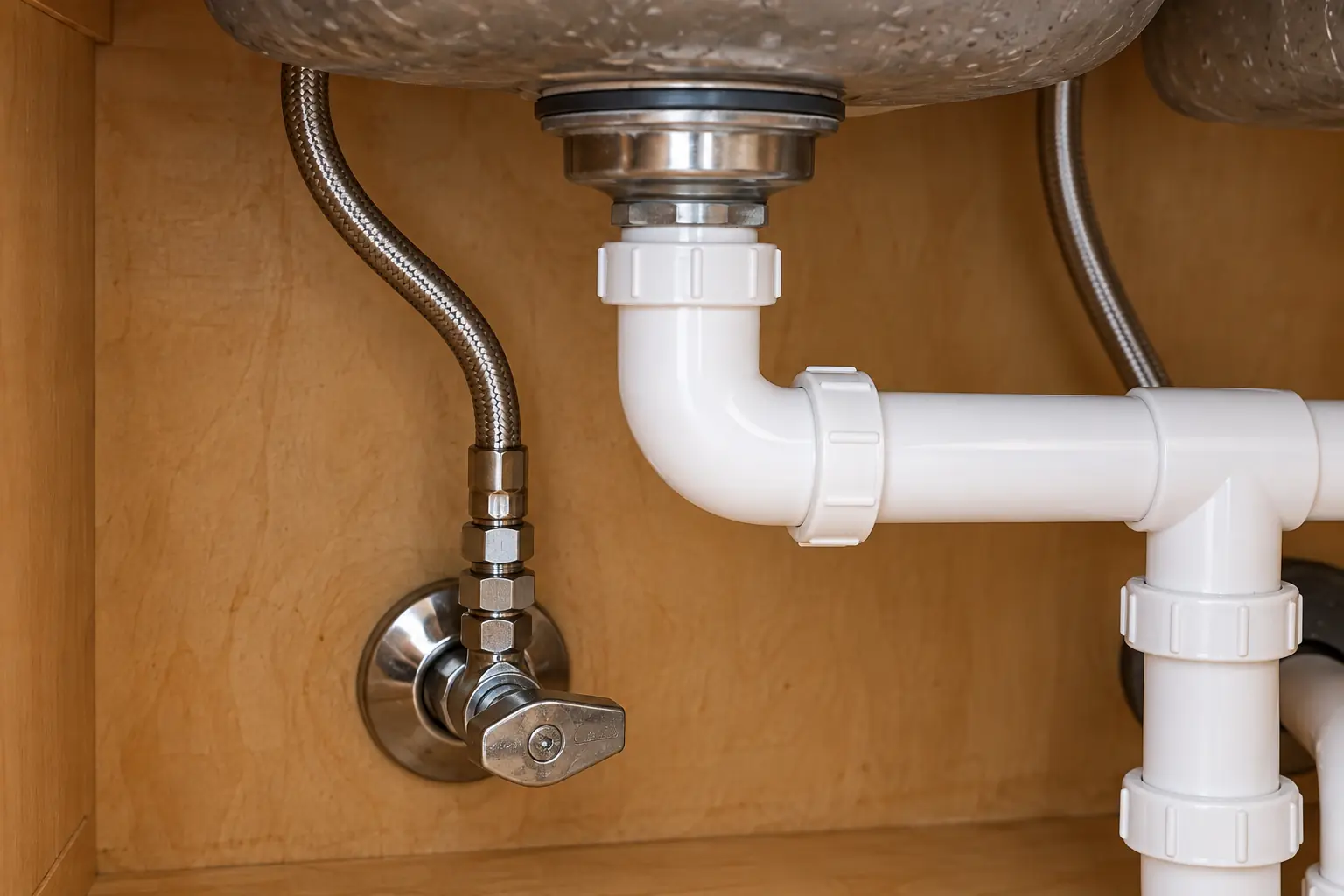 Kitchen Plumbing Services in a 2000s new construction — detail
