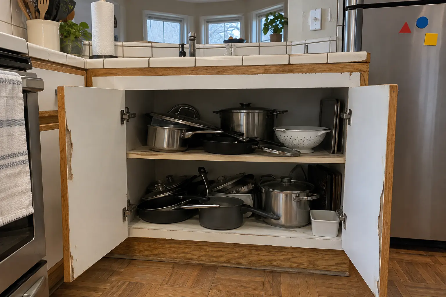 Pull-Out Shelves & Cabinet Organizers — before