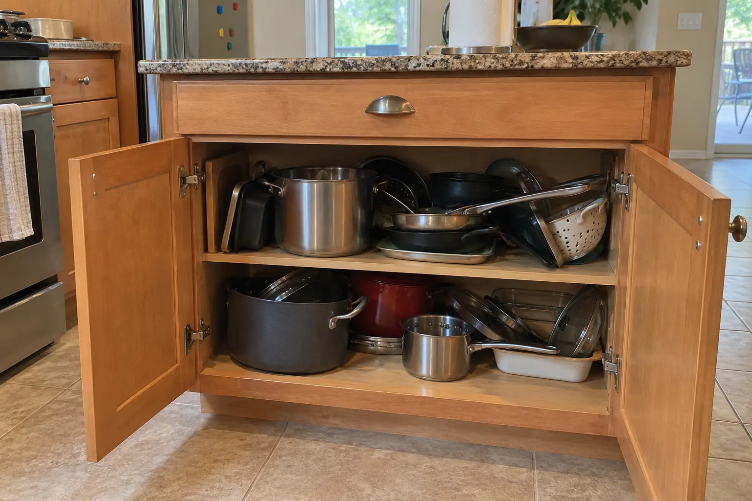 Pull-Out Shelves & Cabinet Organizers in a 2000s new construction — before