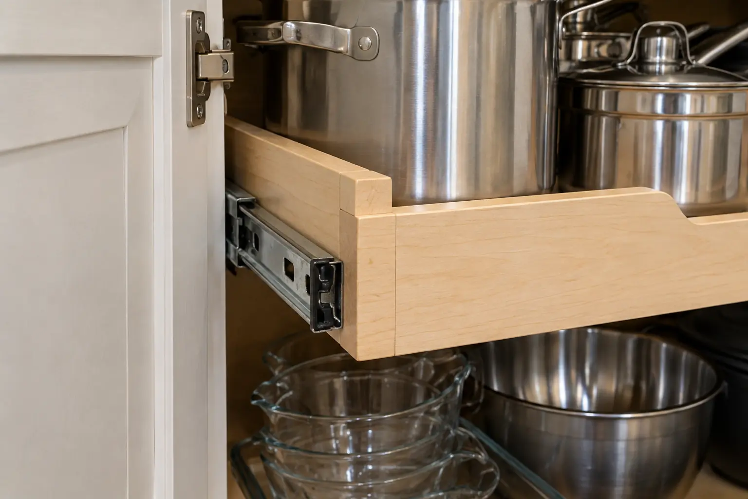 Pull-Out Shelves & Cabinet Organizers in a suburban condo / townhome — detail