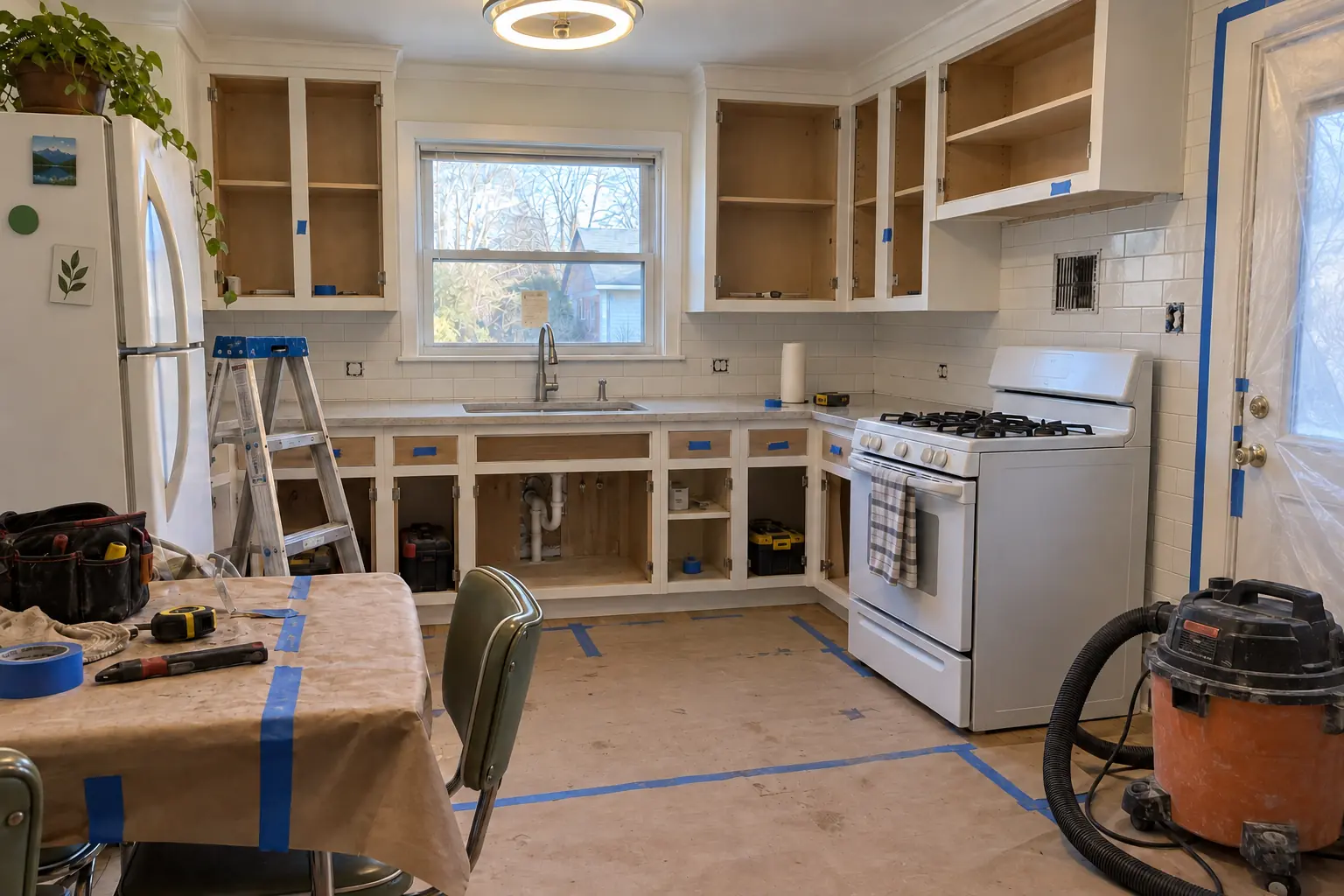 Kitchen Remodeling in a postwar ranch / cape cod / bi-level — in progress