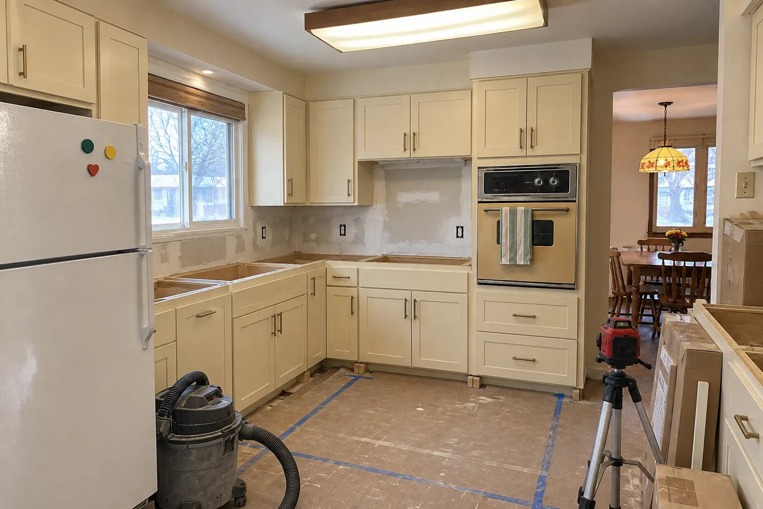 Kitchen Remodeling in a postwar ranch / cape cod / bi-level — in progress