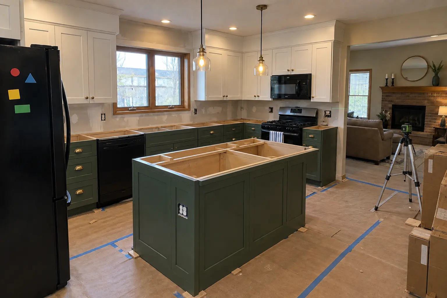 Kitchen Remodeling in a 1980s-1990s two-story colonial / tract house — in progress