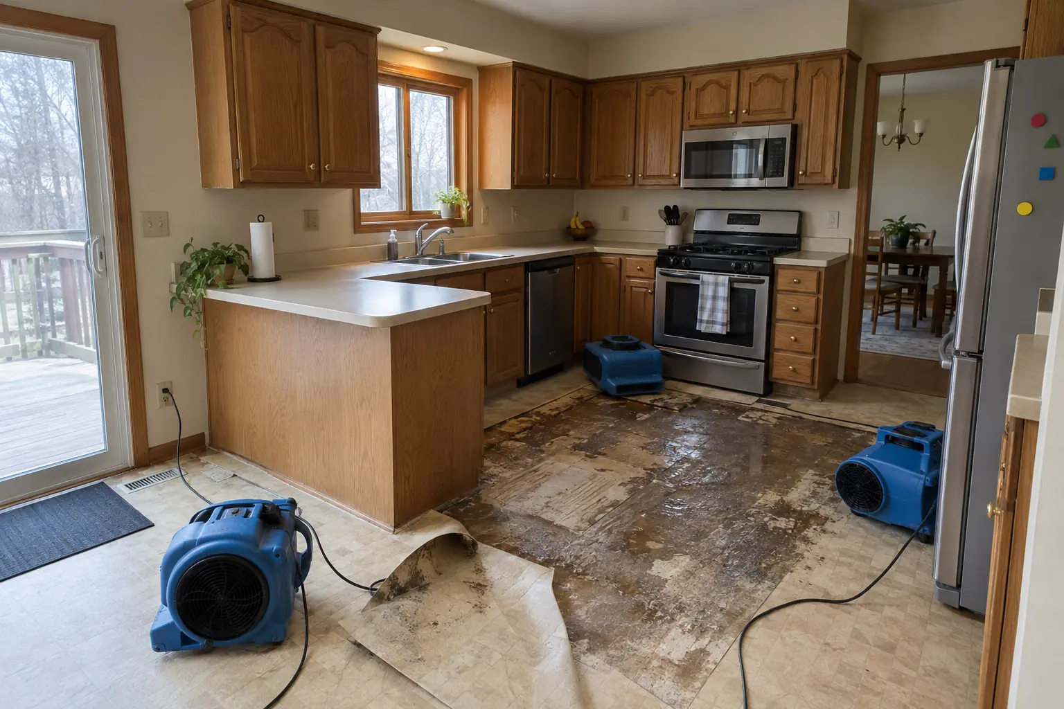 Kitchen Damage Restoration — before