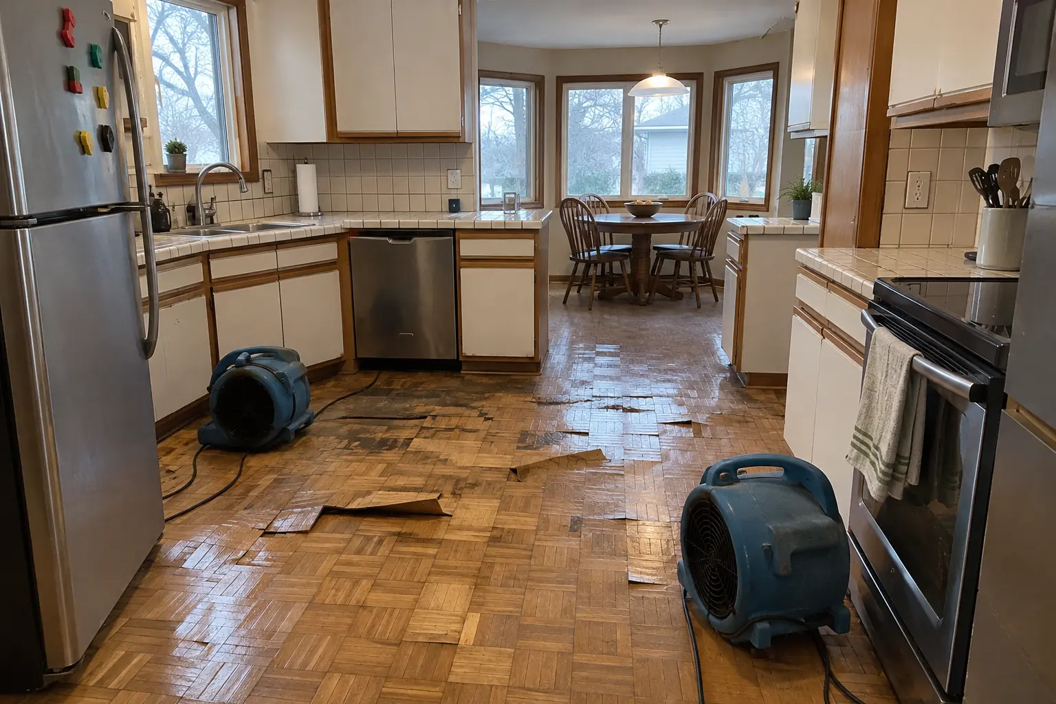 Kitchen Damage Restoration — before