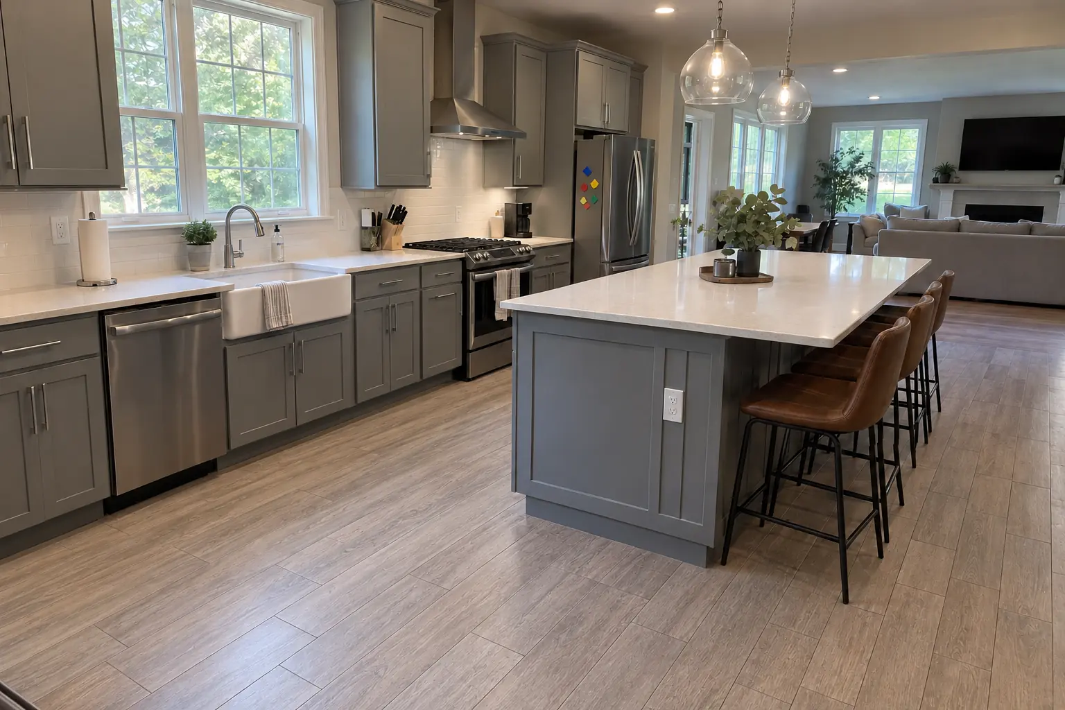 Kitchen Damage Restoration in a 2000s new construction — fixed