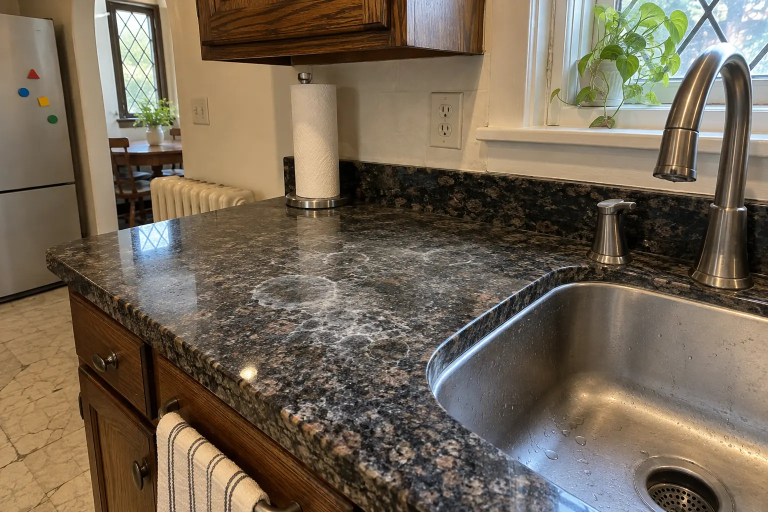 Stone Countertop Restoration project in Evanston, before