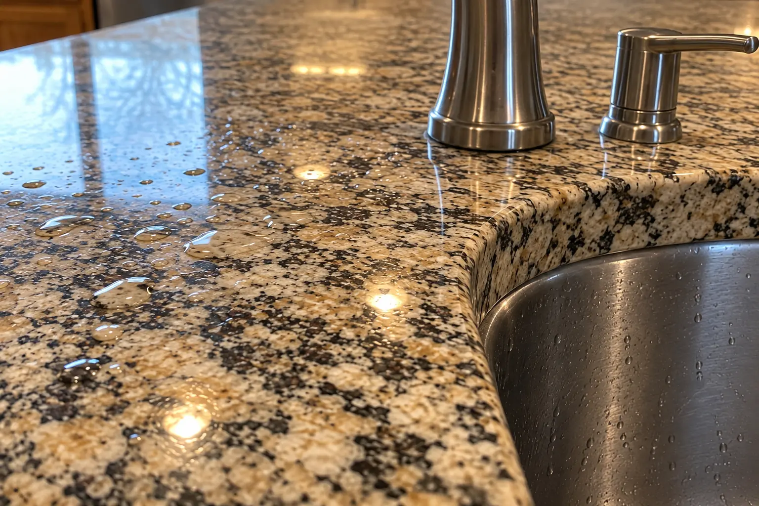 Stone Countertop Restoration in a 1980s-1990s two-story colonial / tract house — detail
