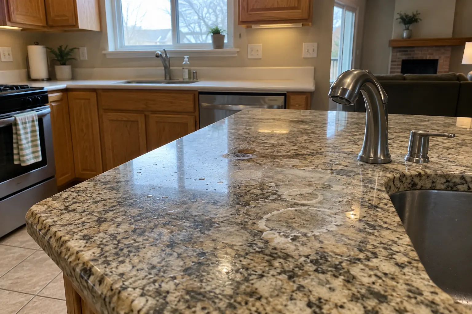Stone Countertop Restoration — before