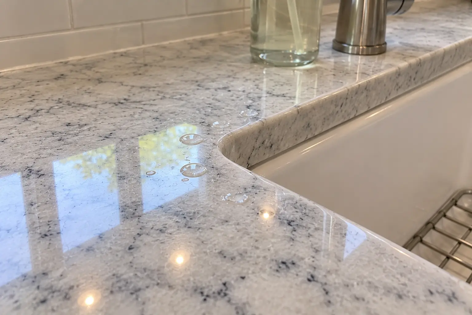 Stone Countertop Restoration in a 2000s new construction — detail