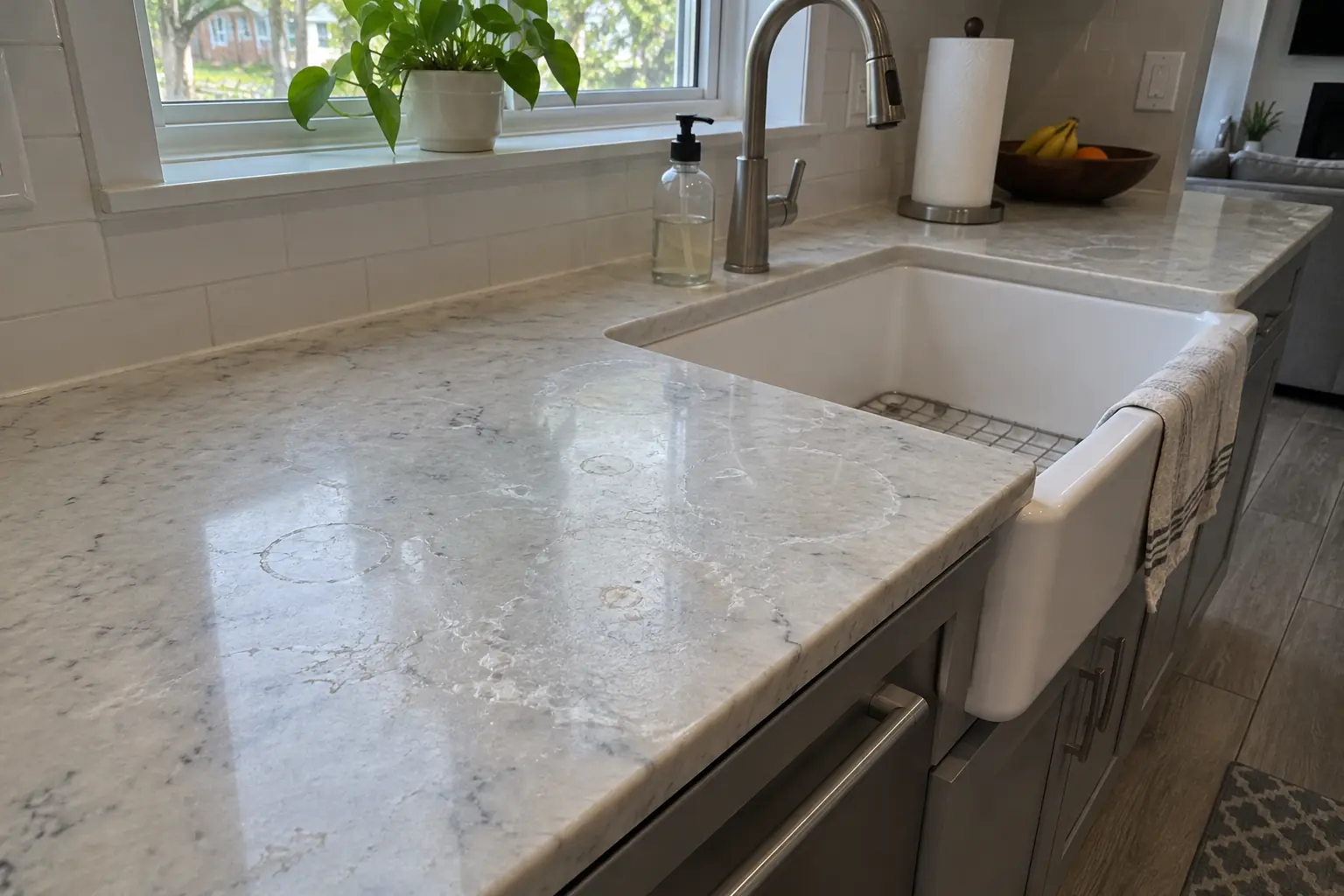 Stone Countertop Restoration in a 2000s new construction — problem