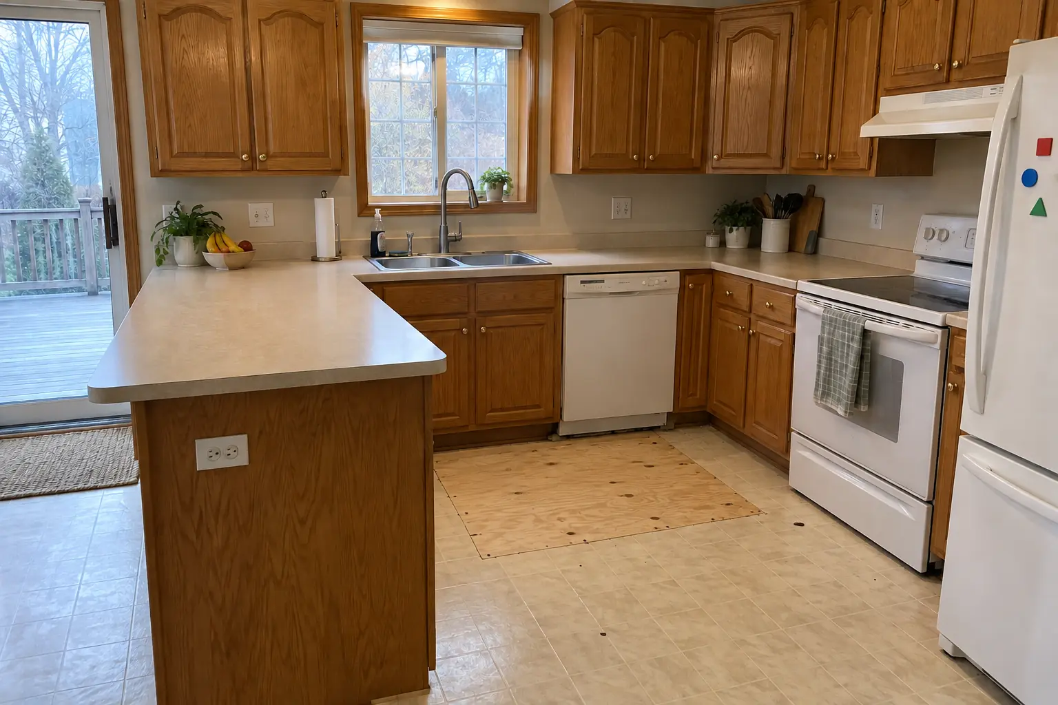 Kitchen Subfloor Repair — after