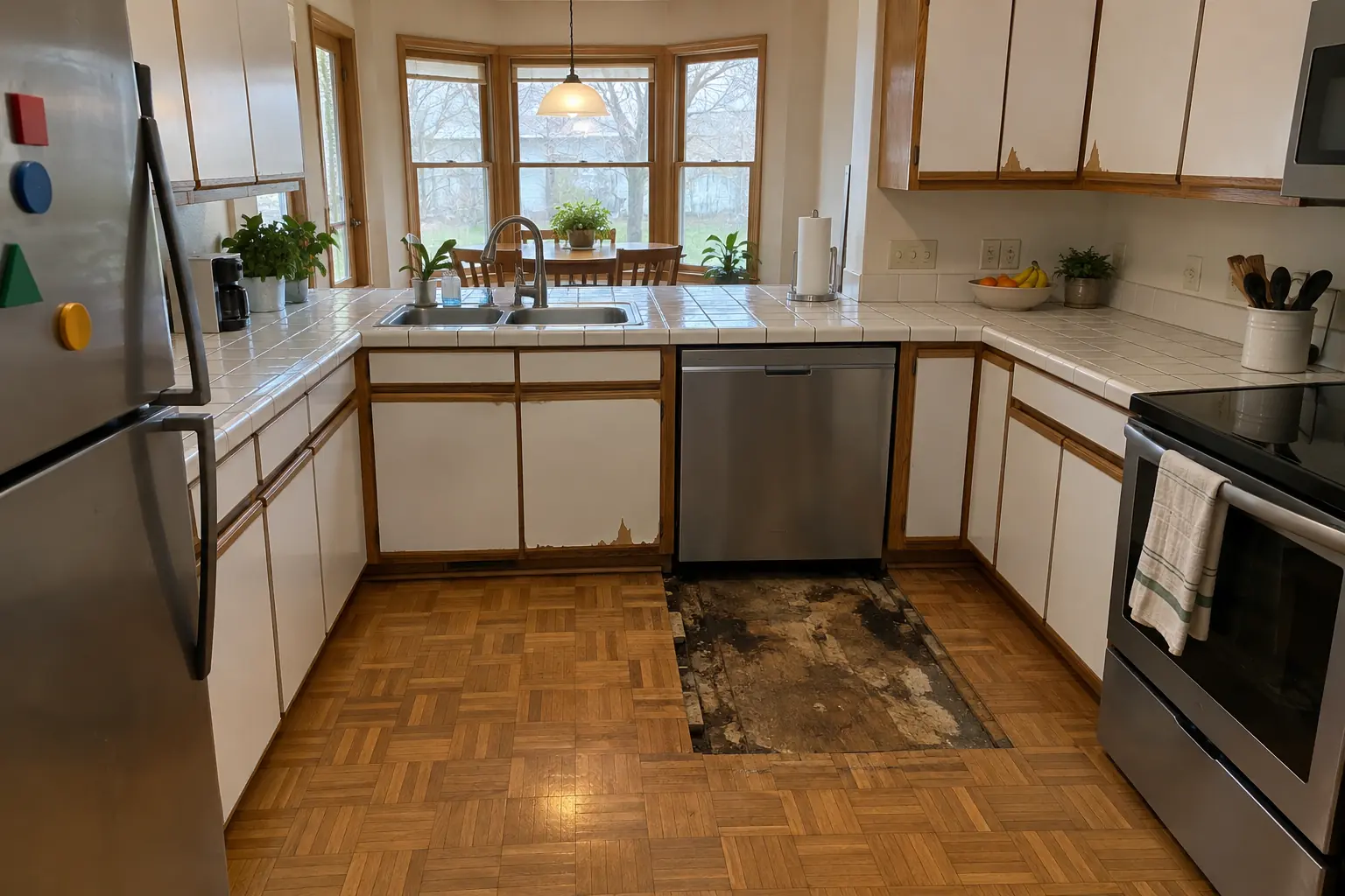 Kitchen Subfloor Repair — before