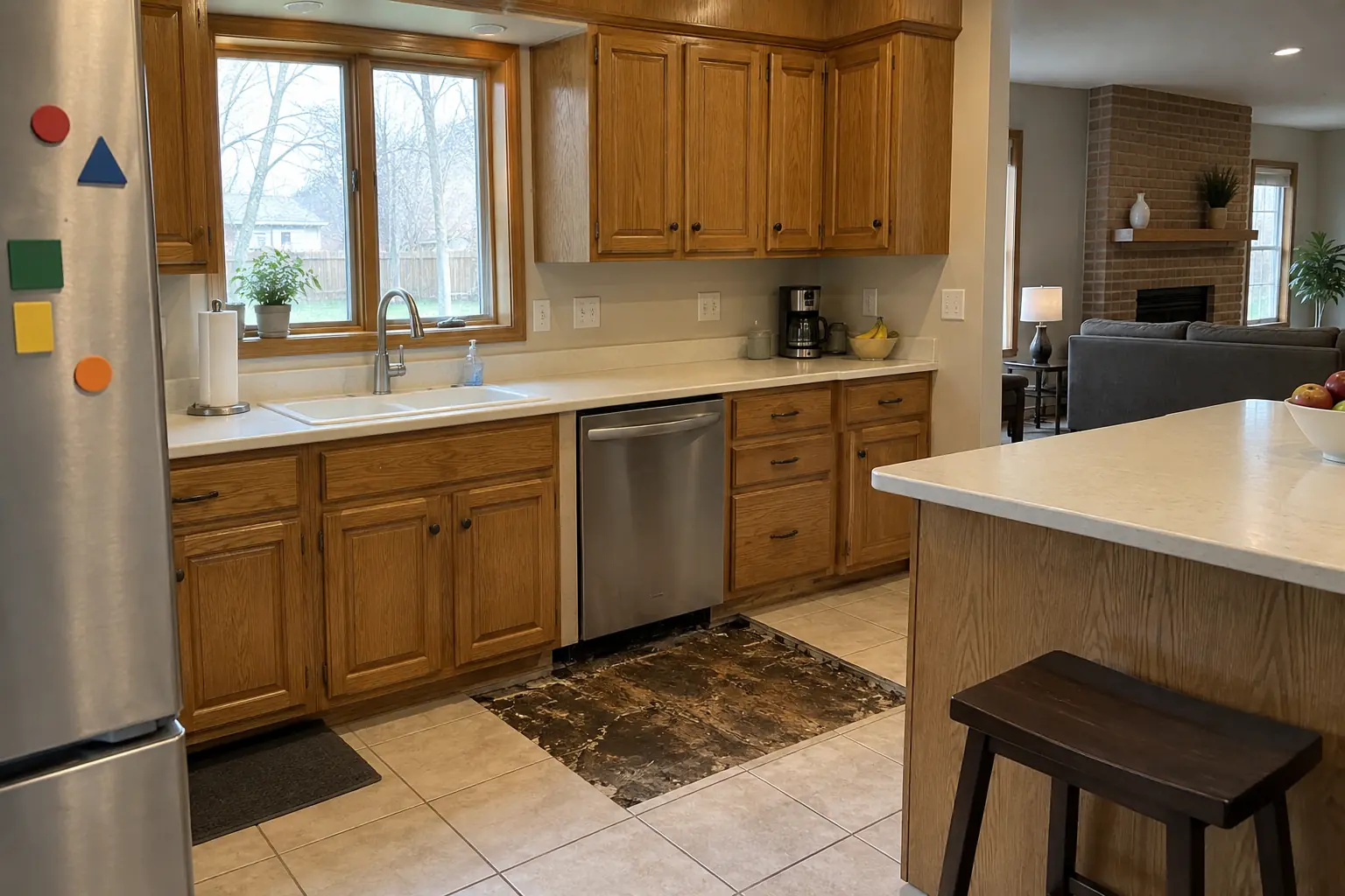 Kitchen Subfloor Repair — before