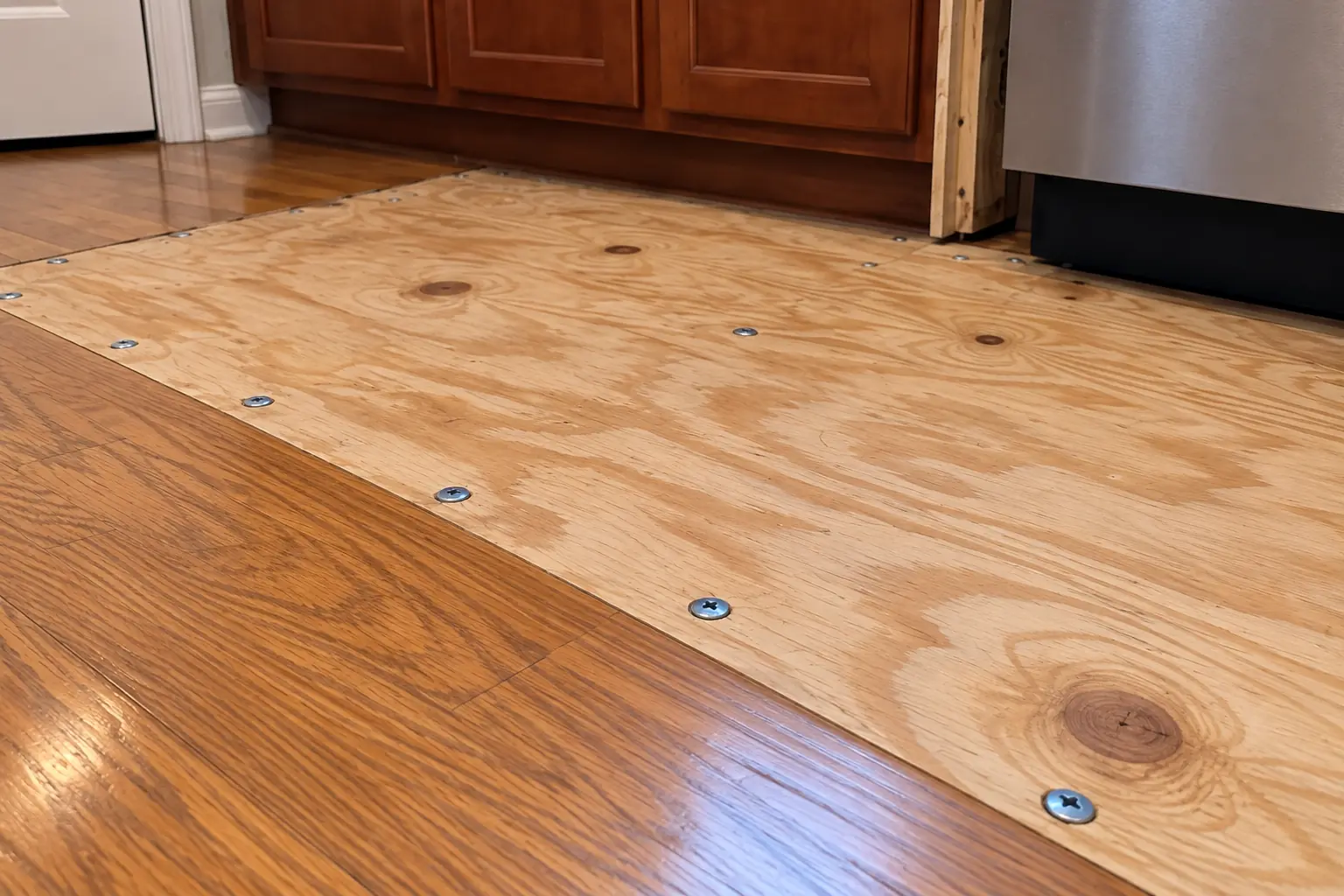 Kitchen Subfloor Repair in a 2000s new construction — detail