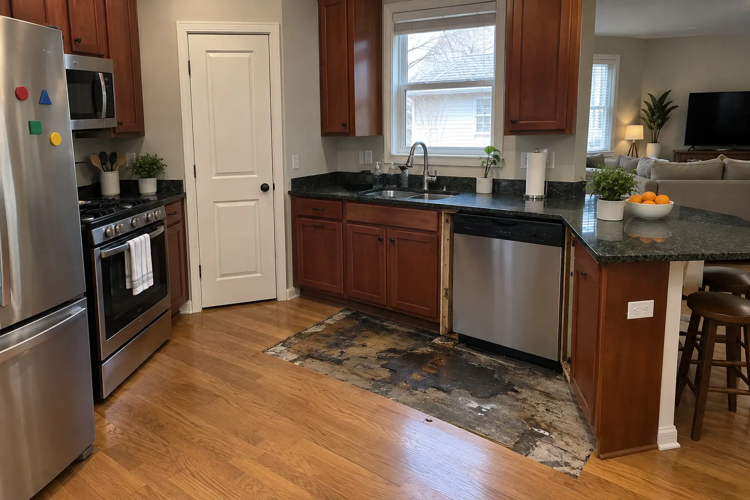 Kitchen Subfloor Repair in a 2000s new construction — problem