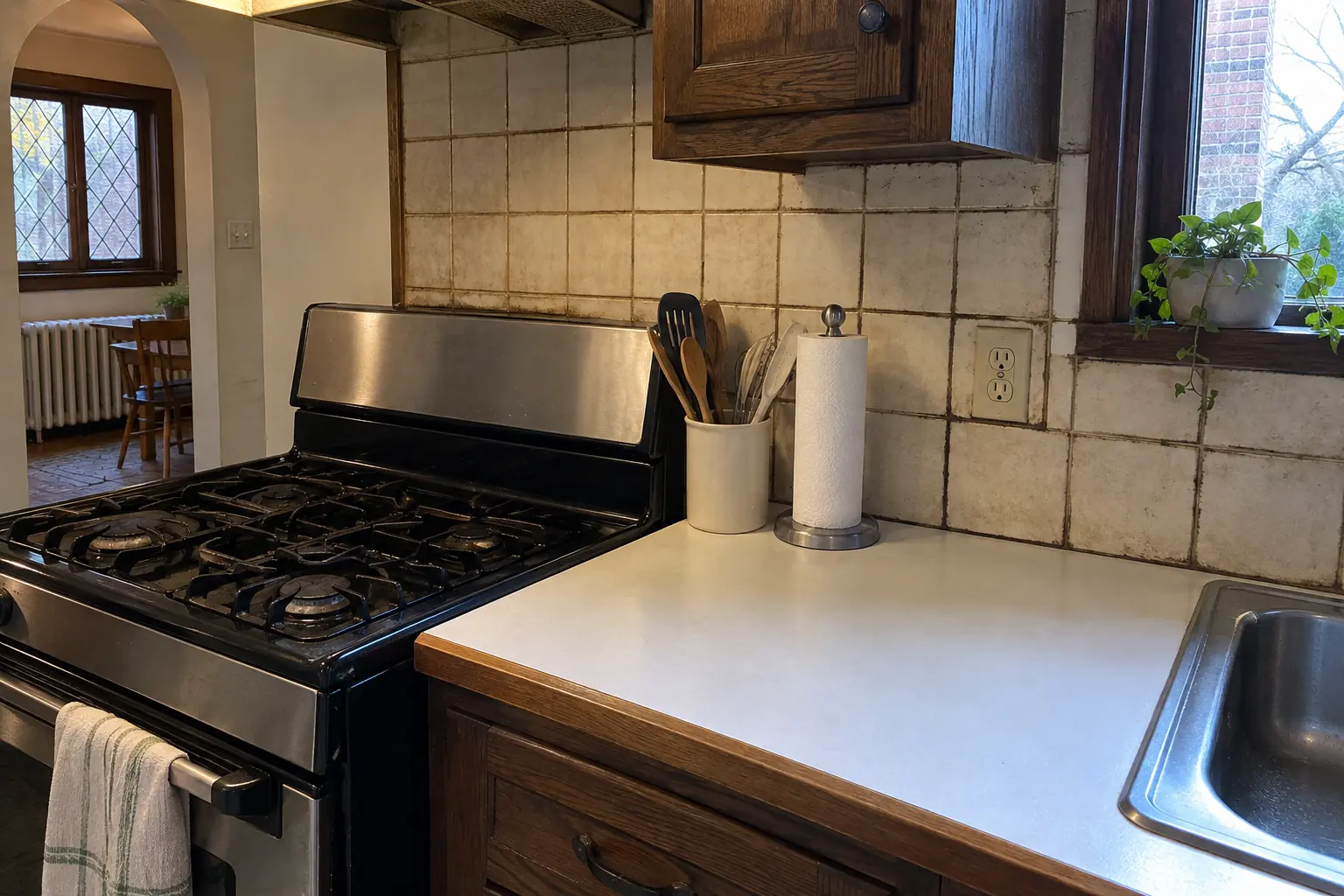 Tile & Grout Cleaning in a prewar house — before