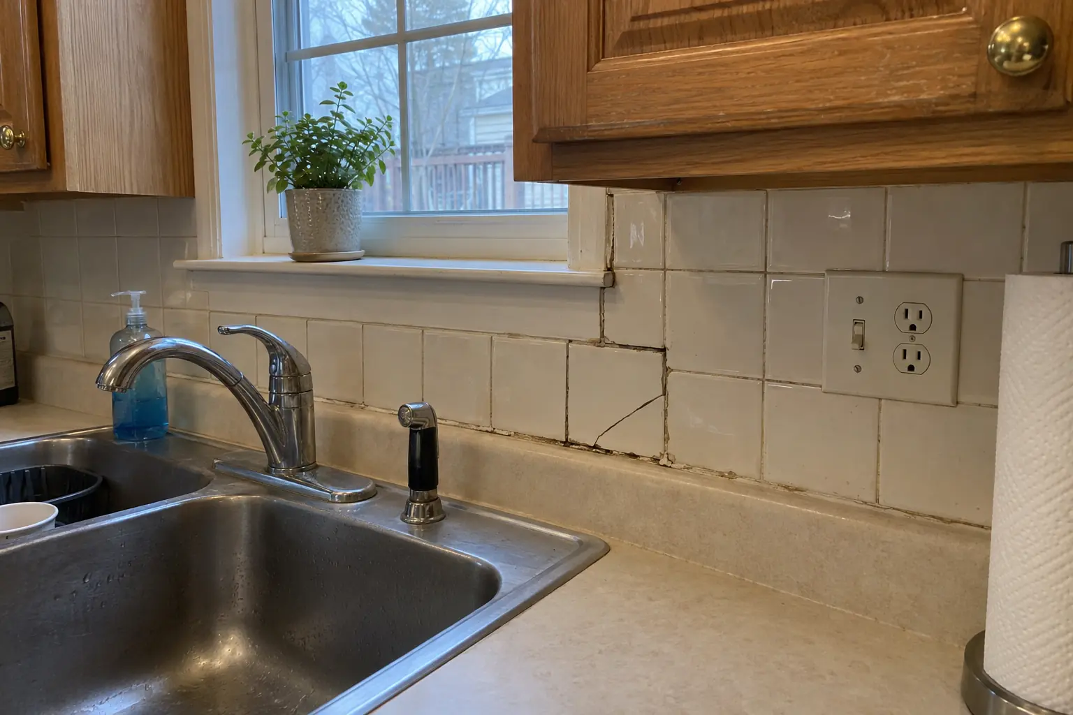 Kitchen Tile & Grout Repair project in Oak Brook, before