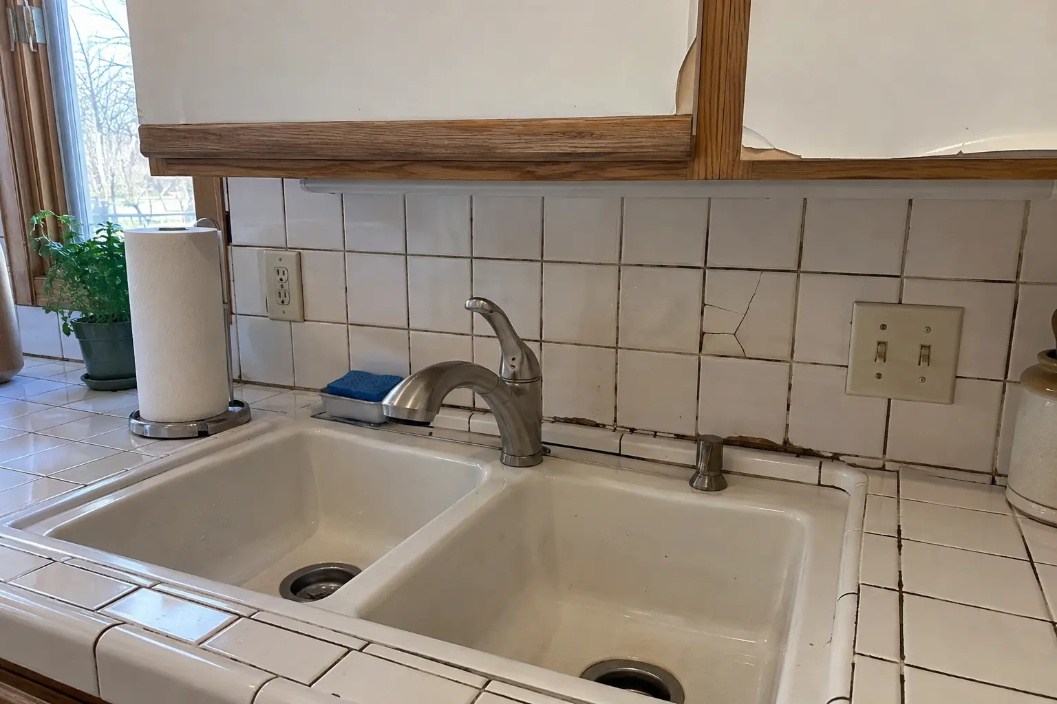 Kitchen Tile & Grout Repair — before