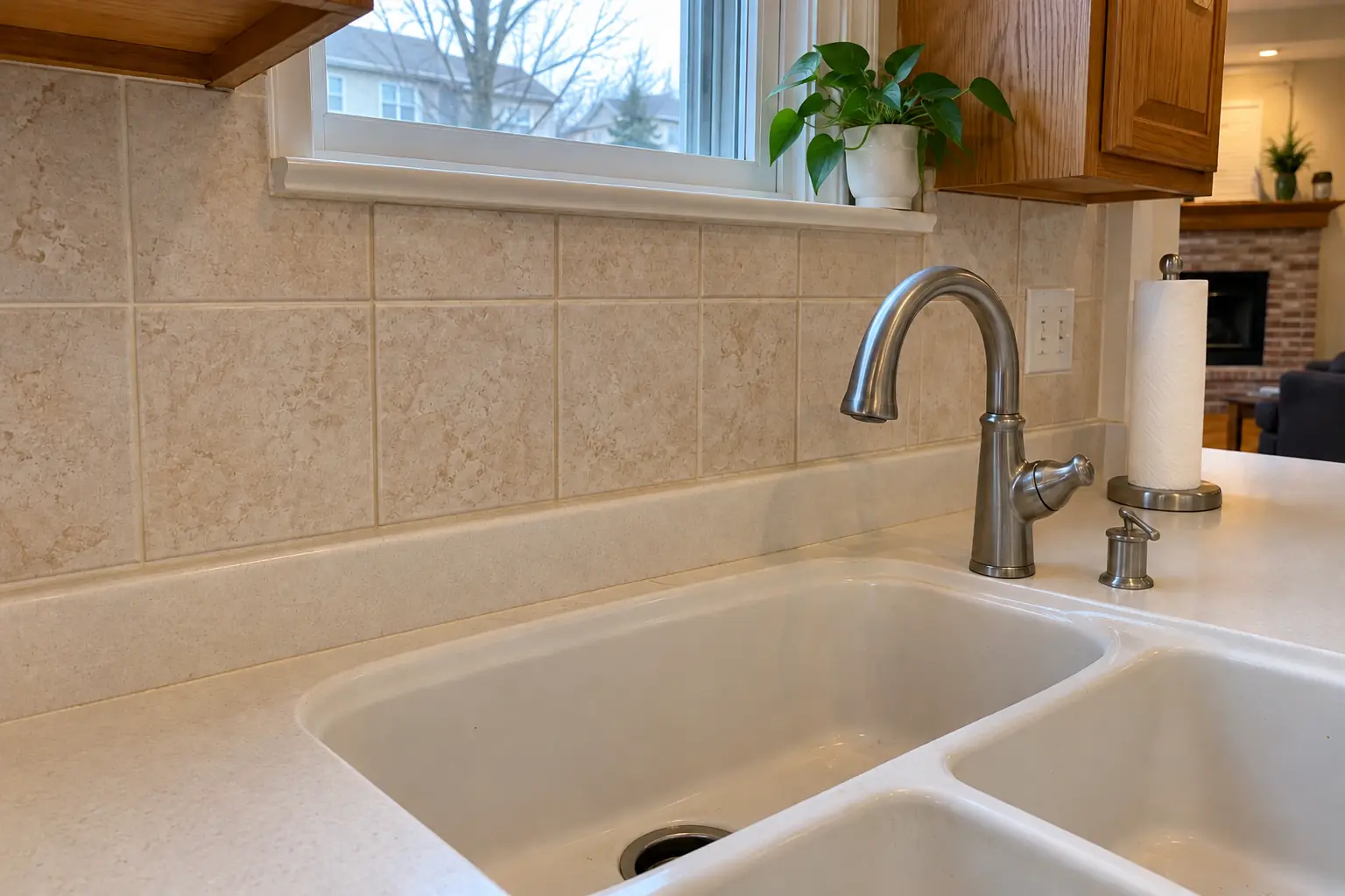 Kitchen Tile & Grout Repair — after