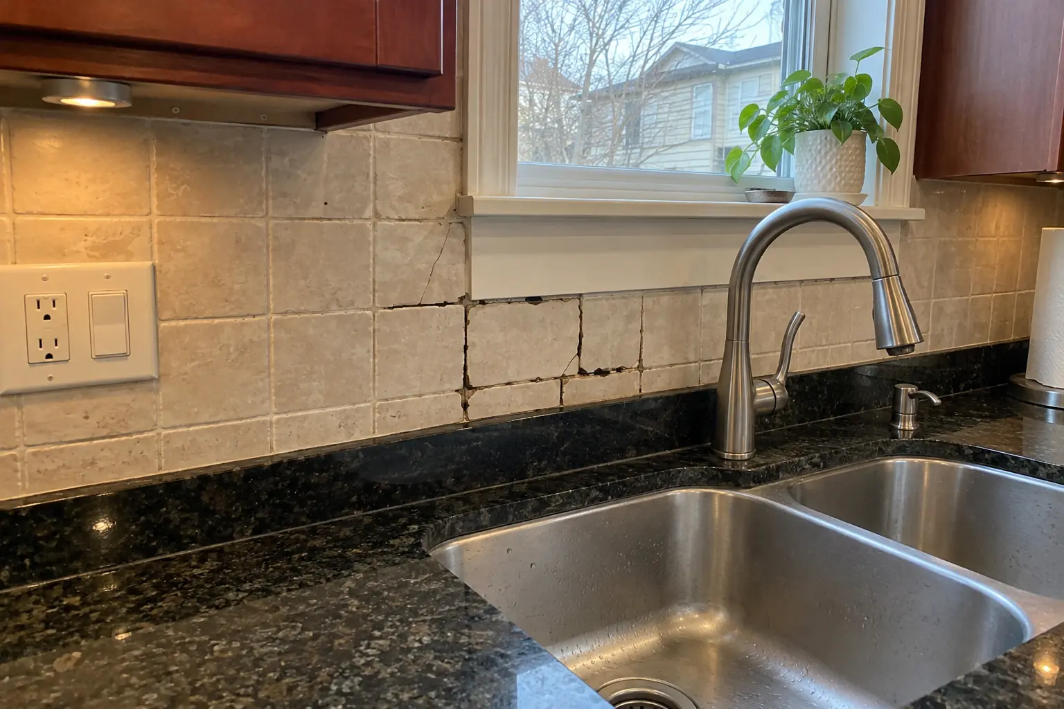 Kitchen Tile & Grout Repair in a 2000s new construction — problem