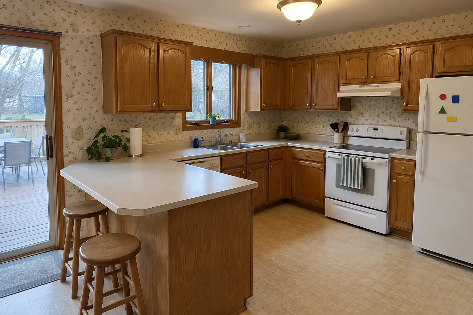 Kitchen Wall Painting & Wallpaper — before