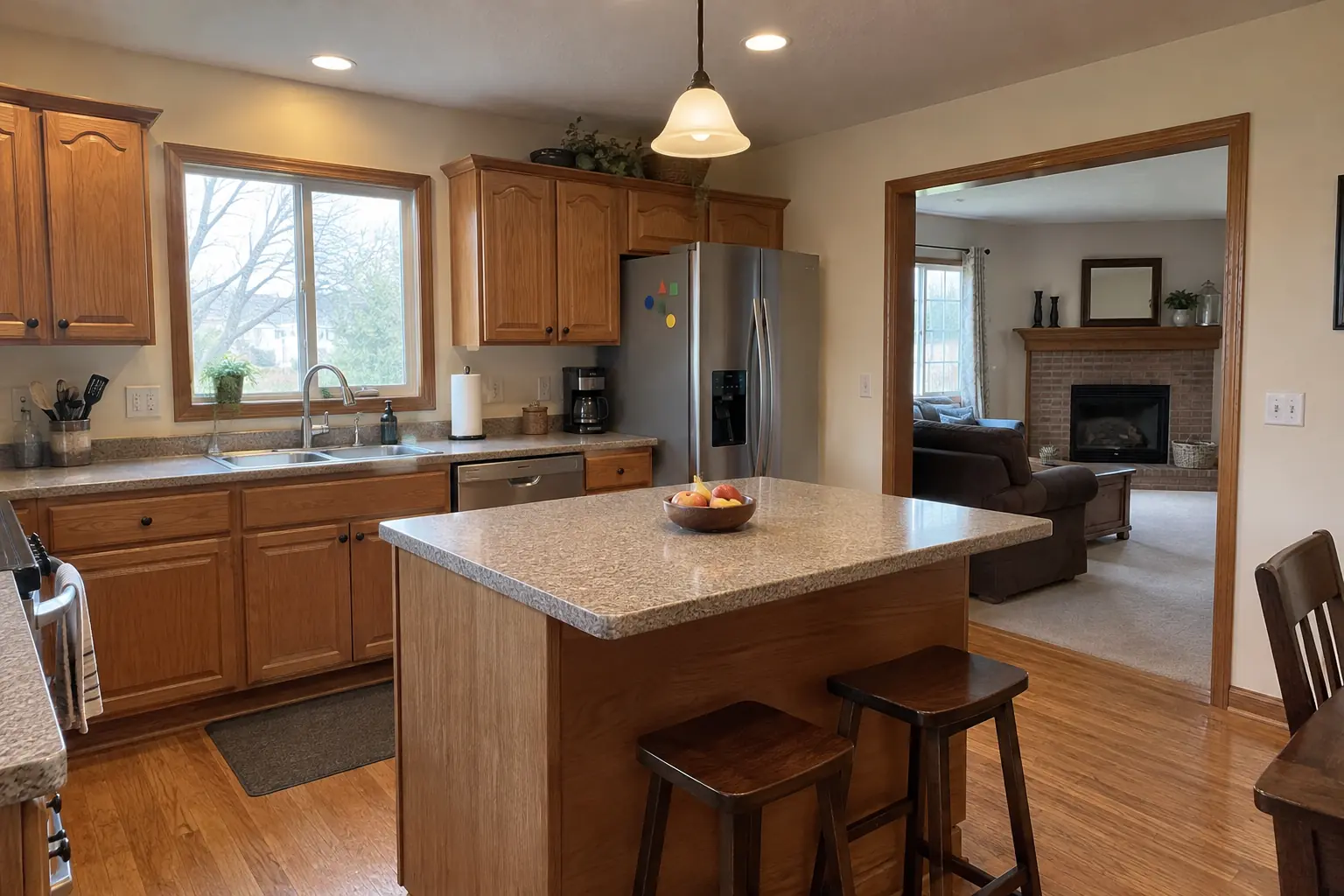 Kitchen Wall Removal & Structural Assessment in a 1980s-1990s two-story colonial / tract house — before