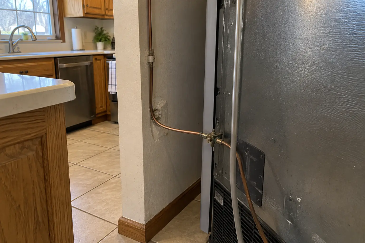 Appliance Water Line Installation — before