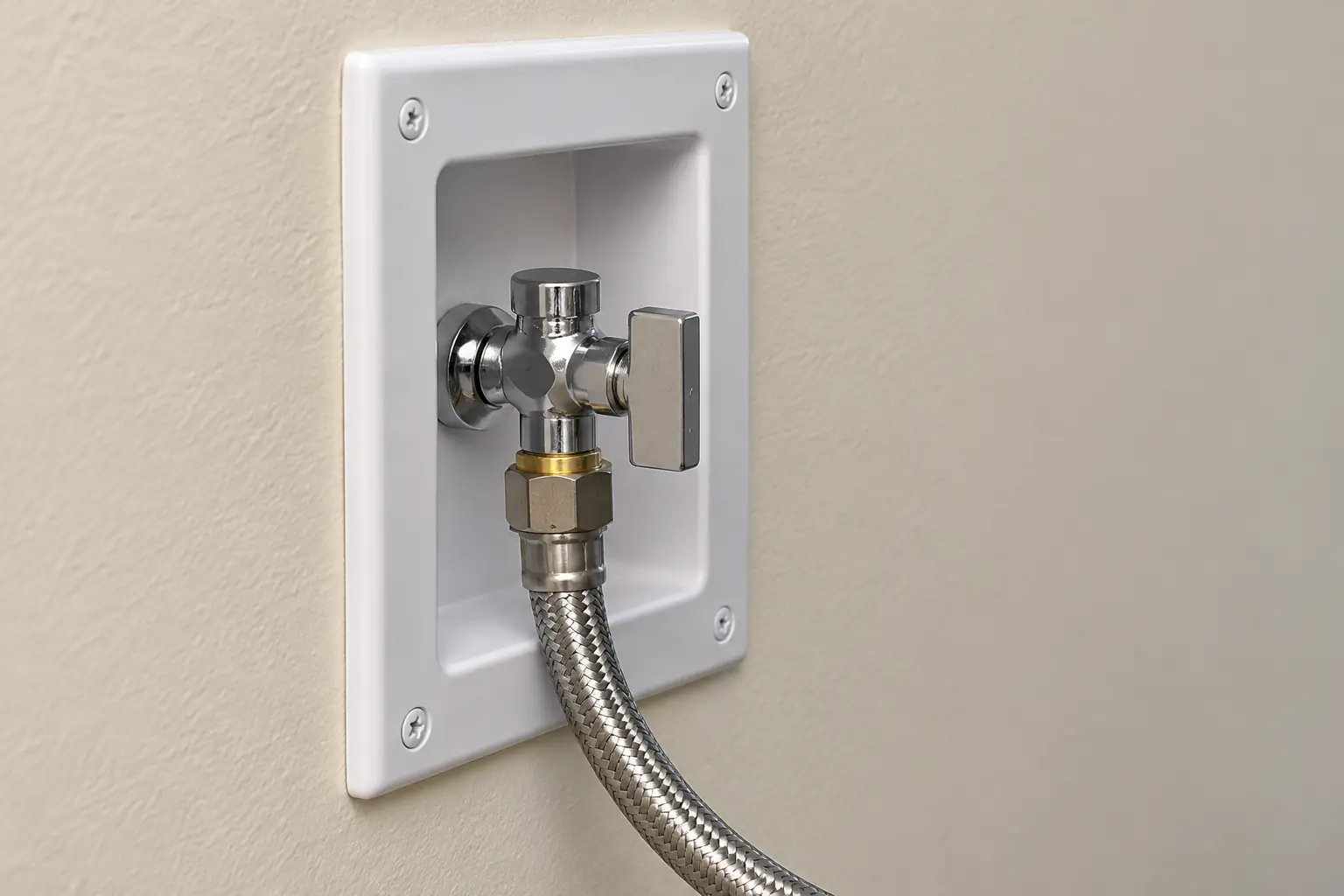 Appliance Water Line Installation in a 2000s new construction — detail