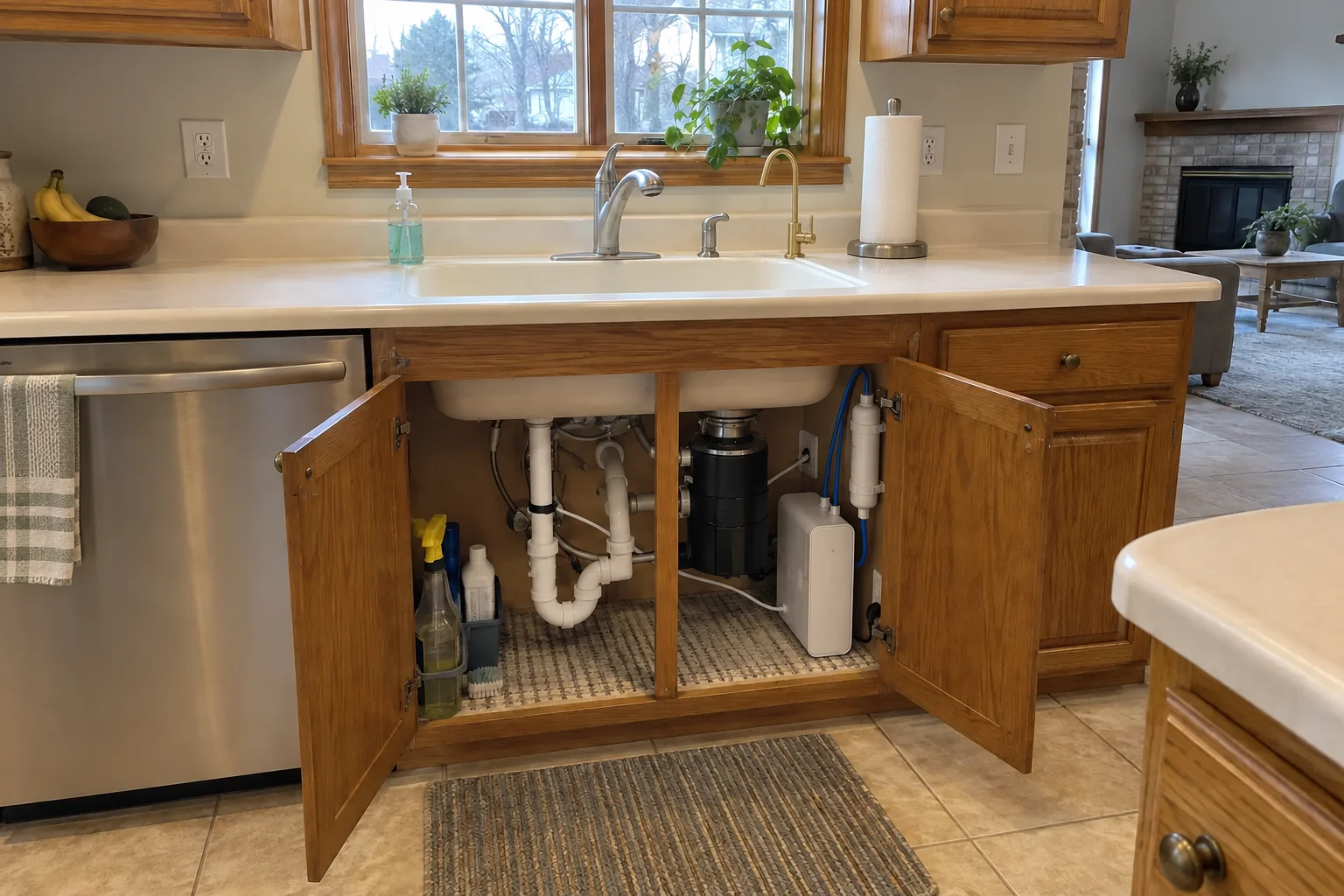 Under-Sink Water Filtration project in Tinley Park, after