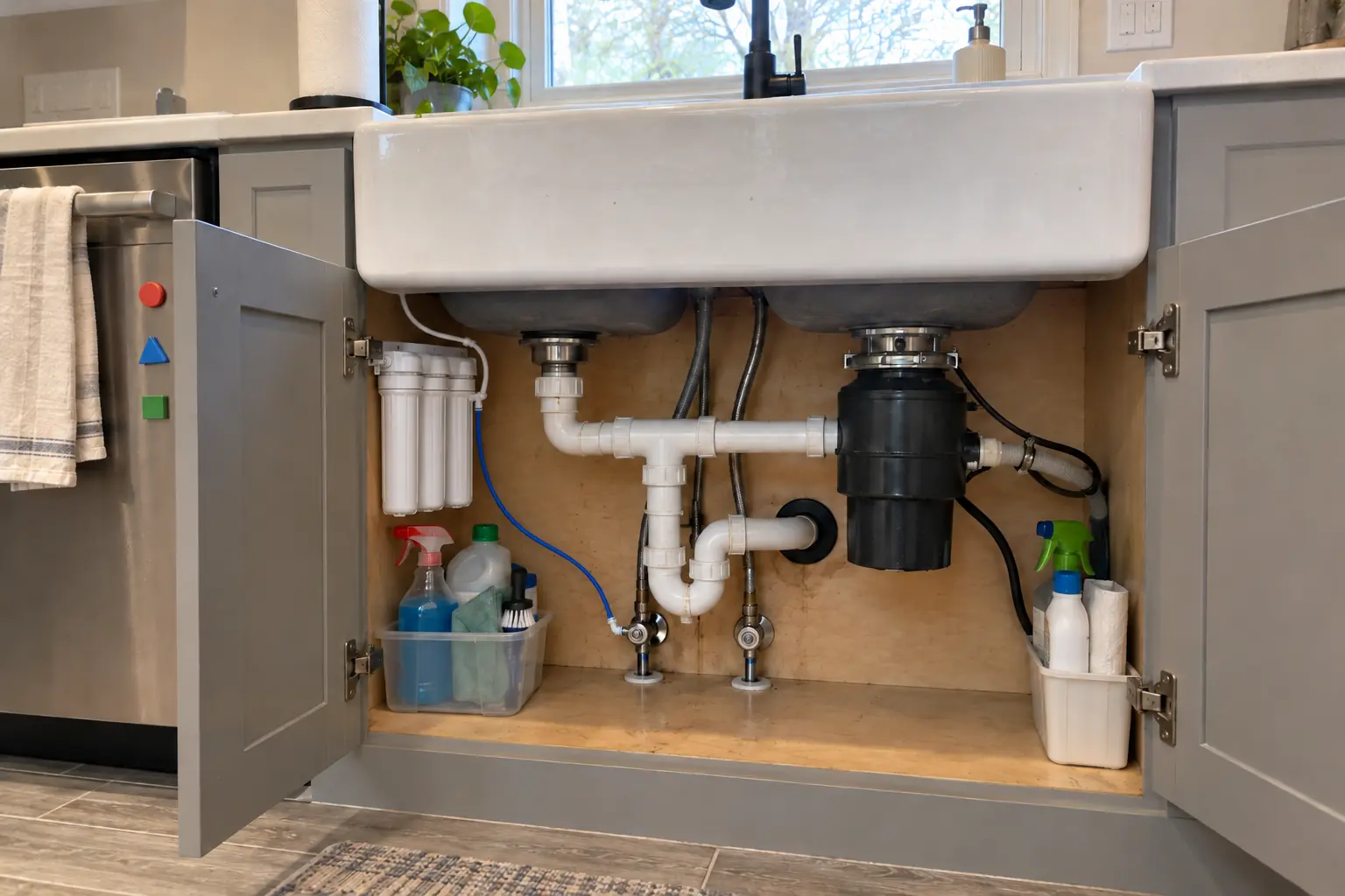 Under-Sink Water Filtration in a 2000s new construction — installed