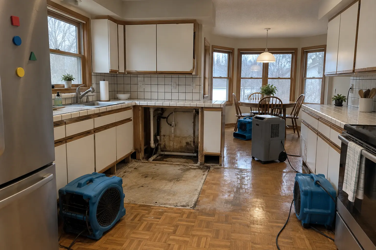 Kitchen Water Damage Restoration — before
