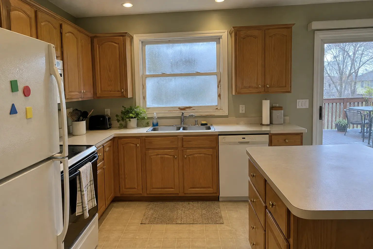 Kitchen Window Replacement in a 1980s-1990s two-story colonial / tract house — before
