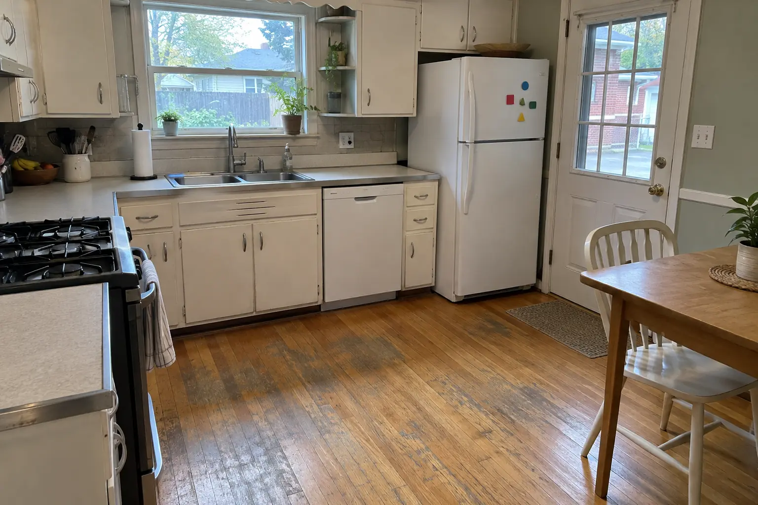 Hardwood Floor Repair & Refinishing project near Addison, before