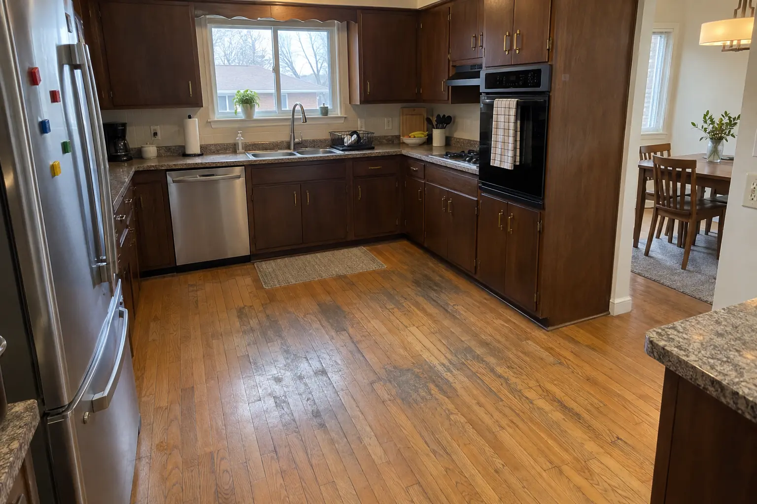 Hardwood Floor Repair & Refinishing project near Northbrook, before