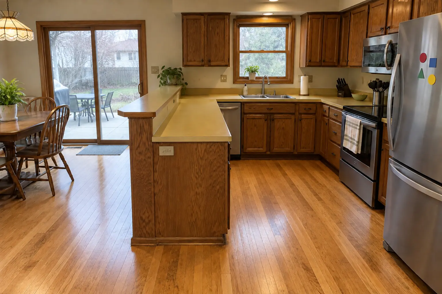 Hardwood Floor Repair & Refinishing in a 1970s split-level / raised ranch / tract — after