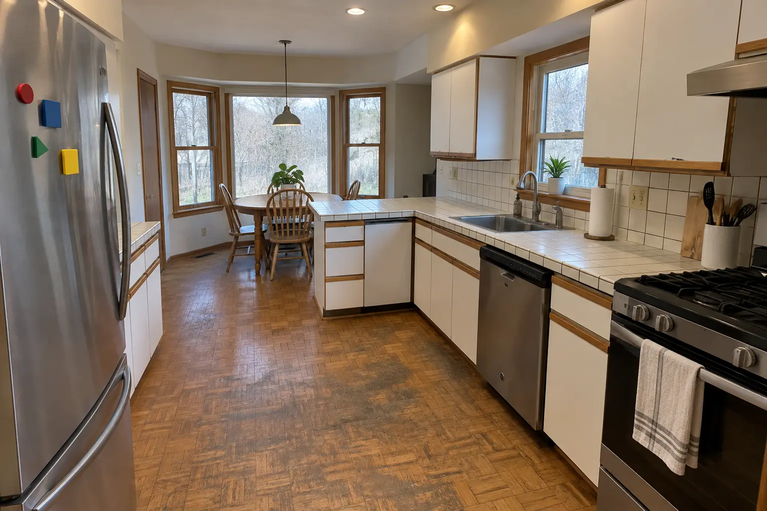 Hardwood Floor Repair & Refinishing project near Elgin, before