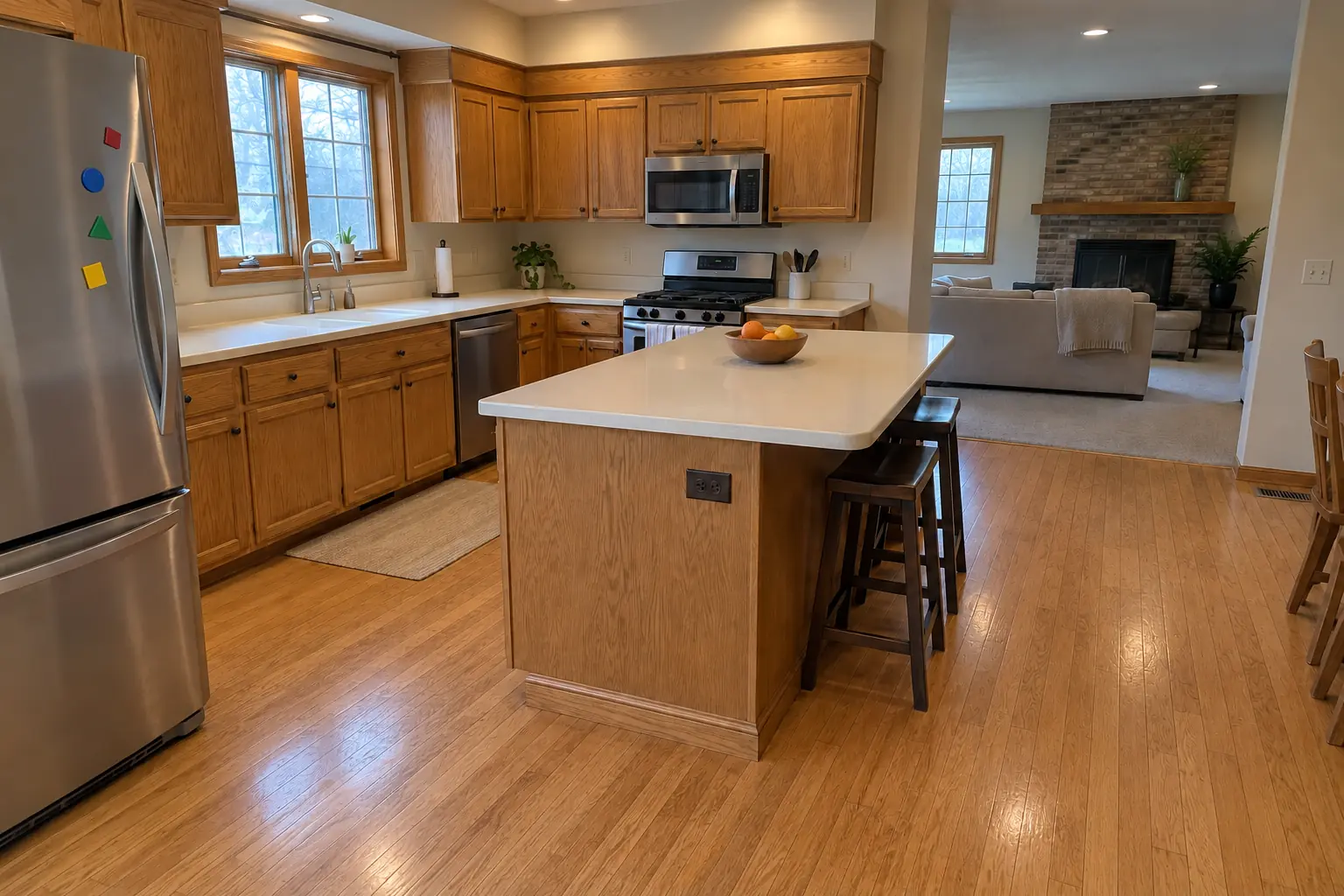 Hardwood Floor Repair & Refinishing project near Aurora, after