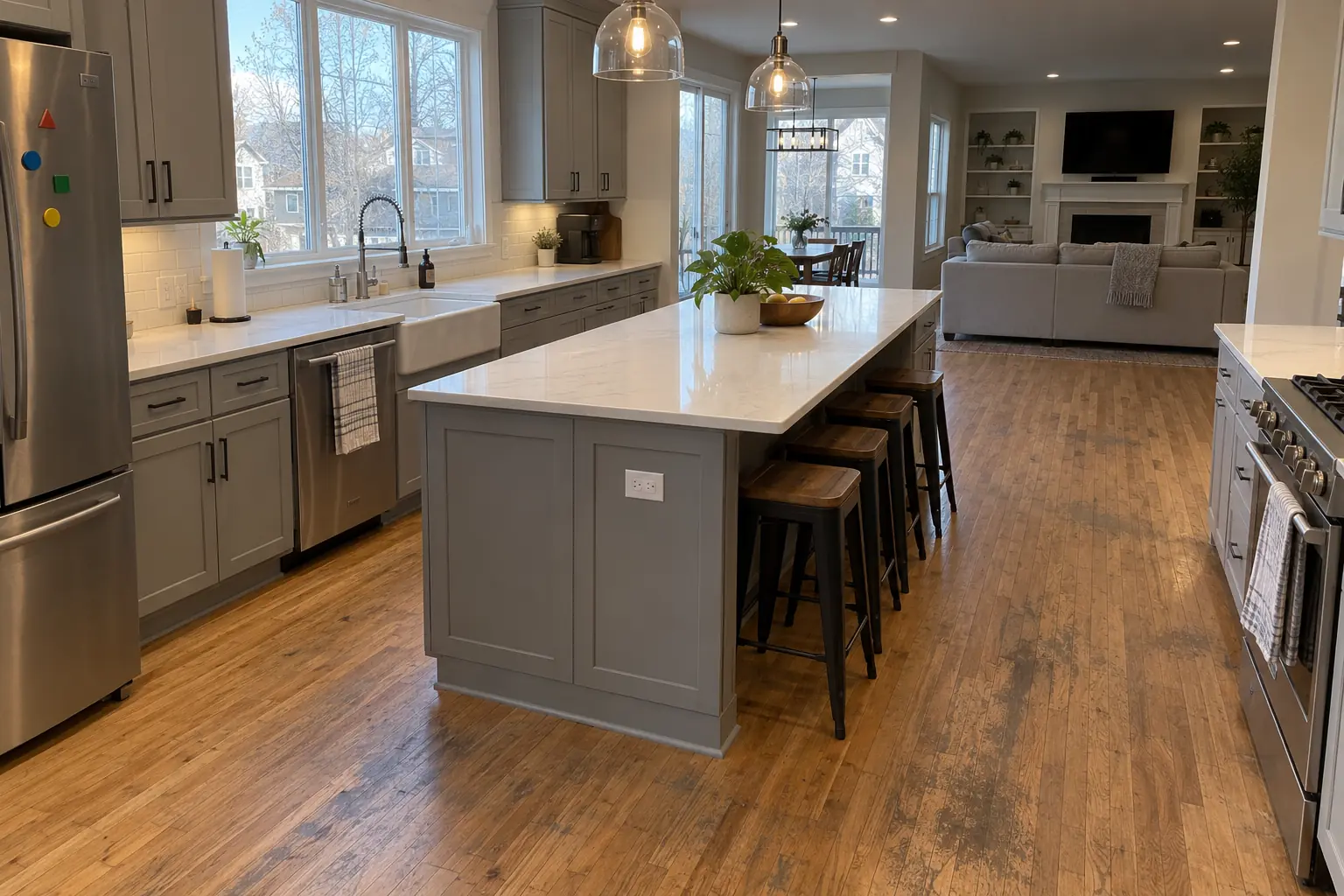 Hardwood Floor Repair & Refinishing project near Plainfield, before